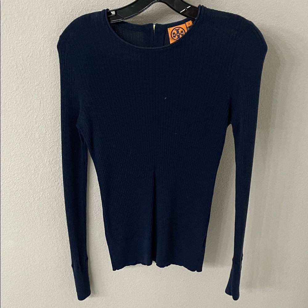 Tory Burch Deep Blue Long Sleeve Top